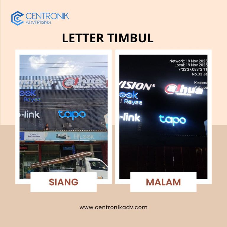 huruf timbul akrilik Centronik Advertising