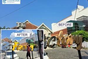 Maintenance Huruf Timbul Richeese Factory Sudirman Yogyakarta untuk Menjaga Identitas Brand